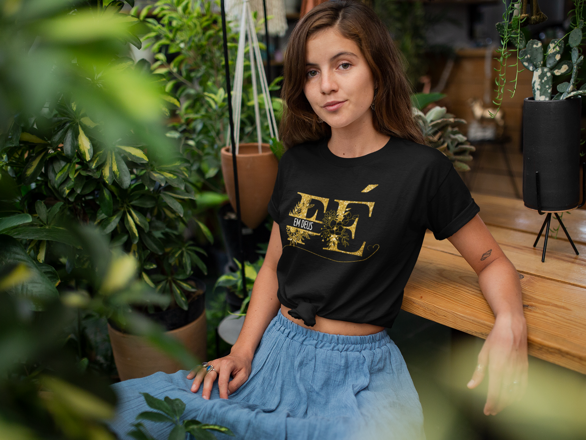 PROMOÇÃO:  Camiseta Faminina Baby Look Fé