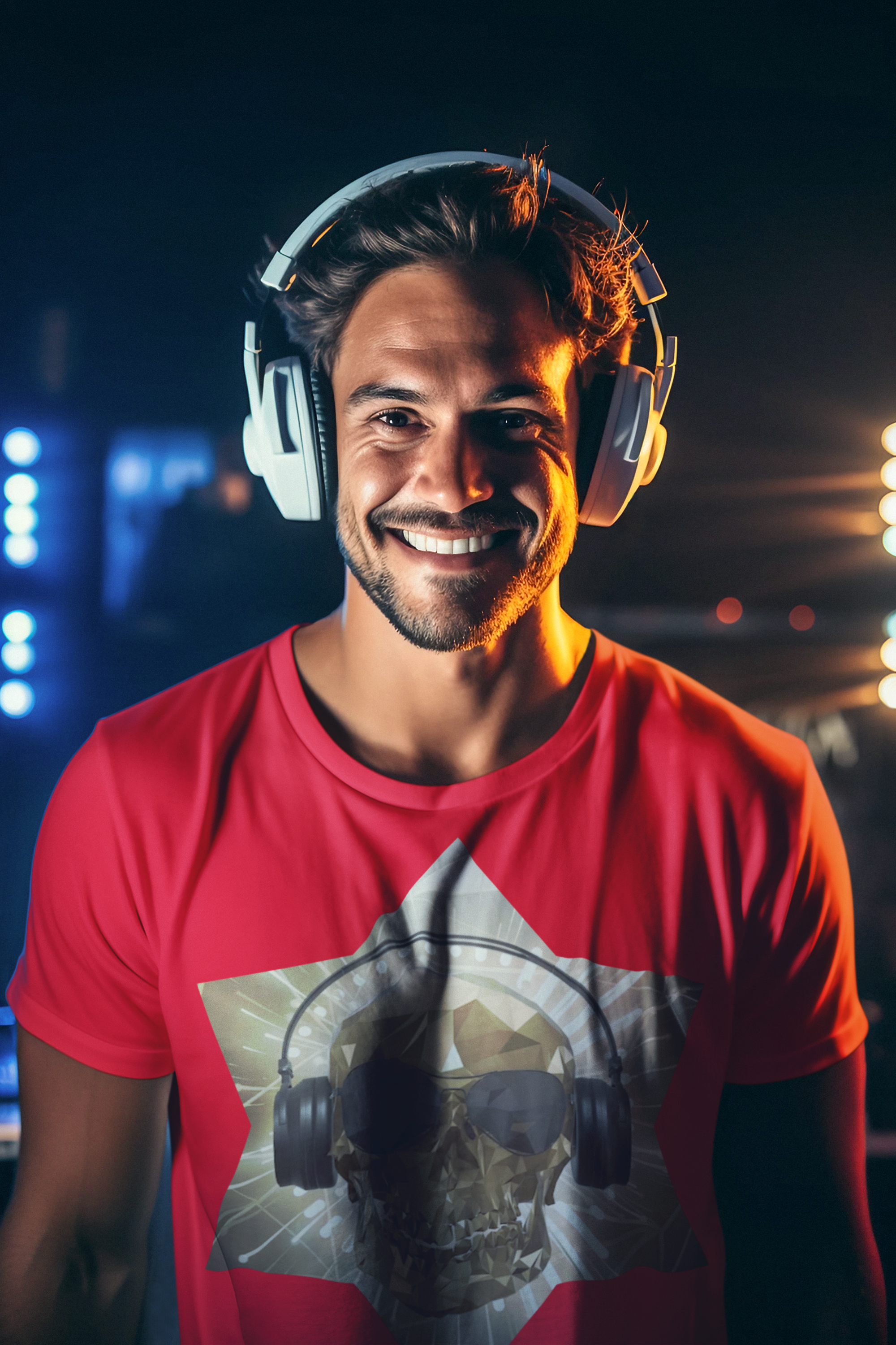 Camiseta Masculina Caveira DJ