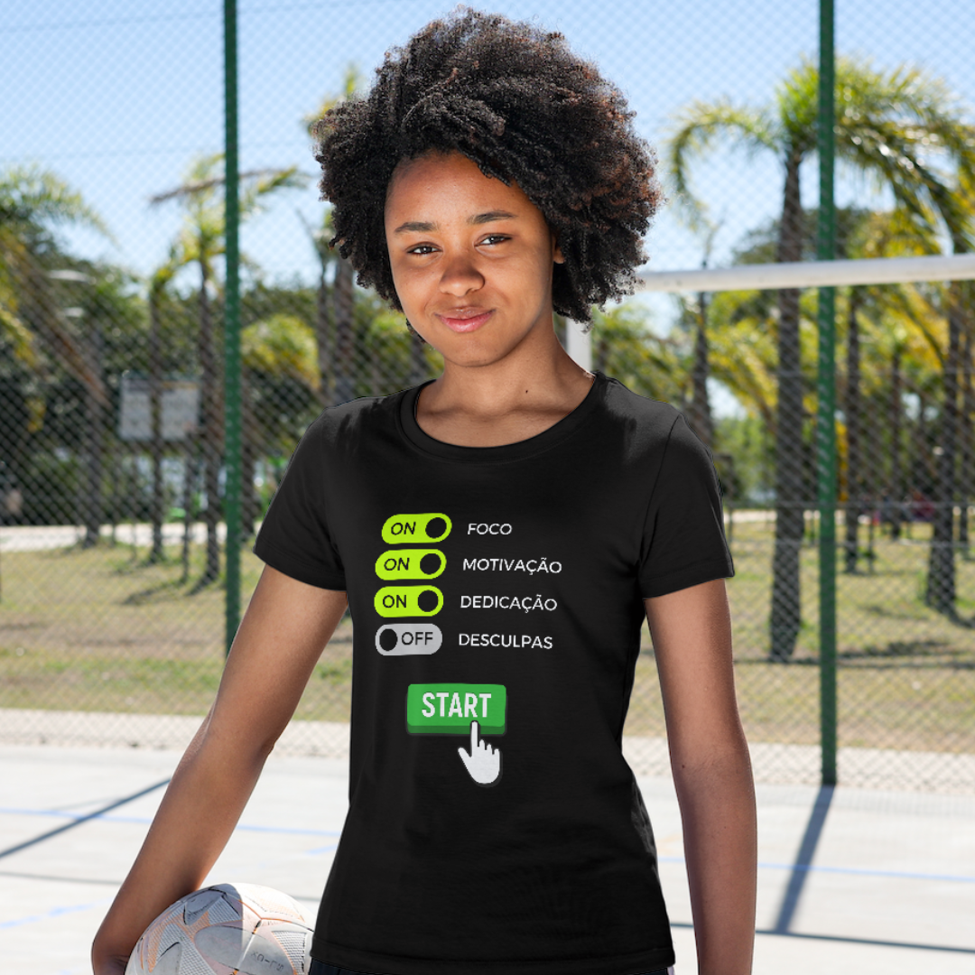 Camiseta baby look foco motivação