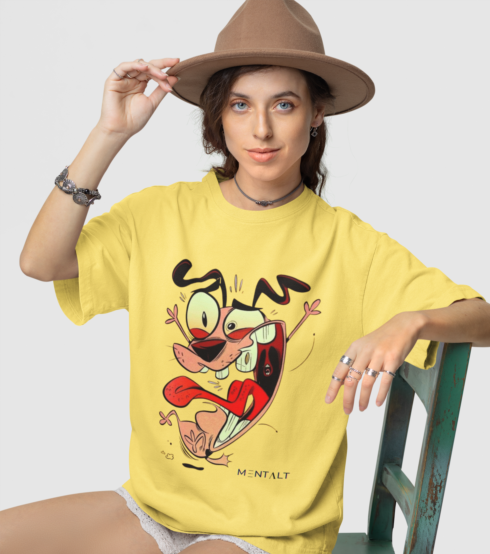 Camisa Coragem o cão covarde amarela