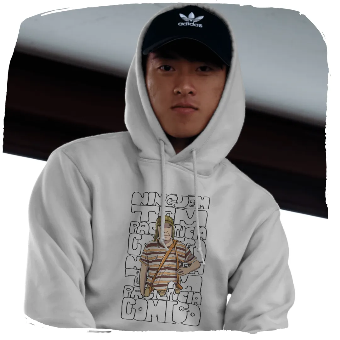 Moletom Canguru Ellart Chaves Ninguem Tem Paciencia Comigo