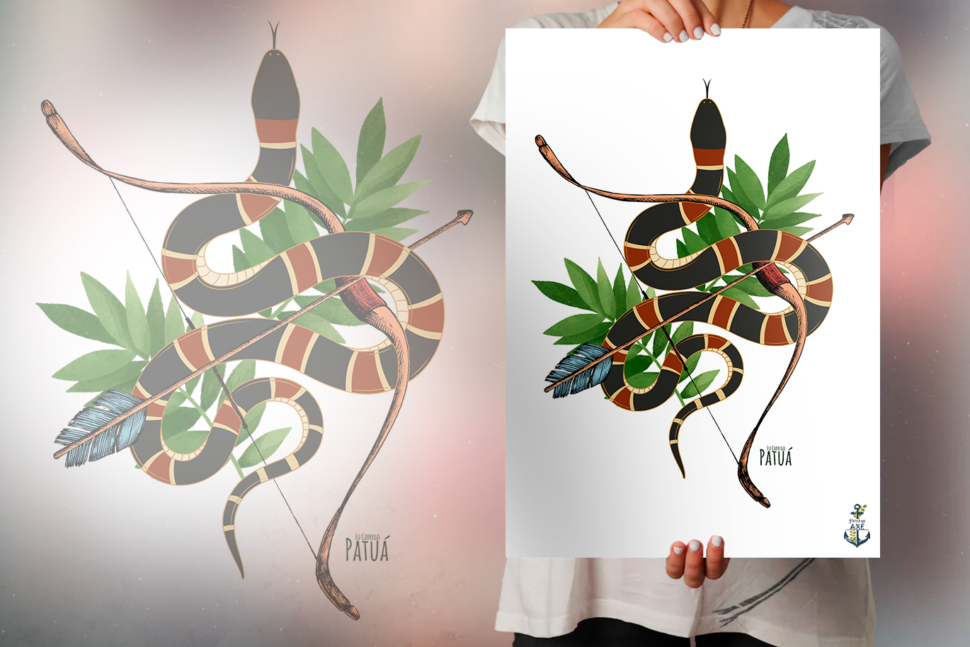 Nome do produto: Pôster Coleção Símbolos & Elementos - Caboclo Cobra Coral