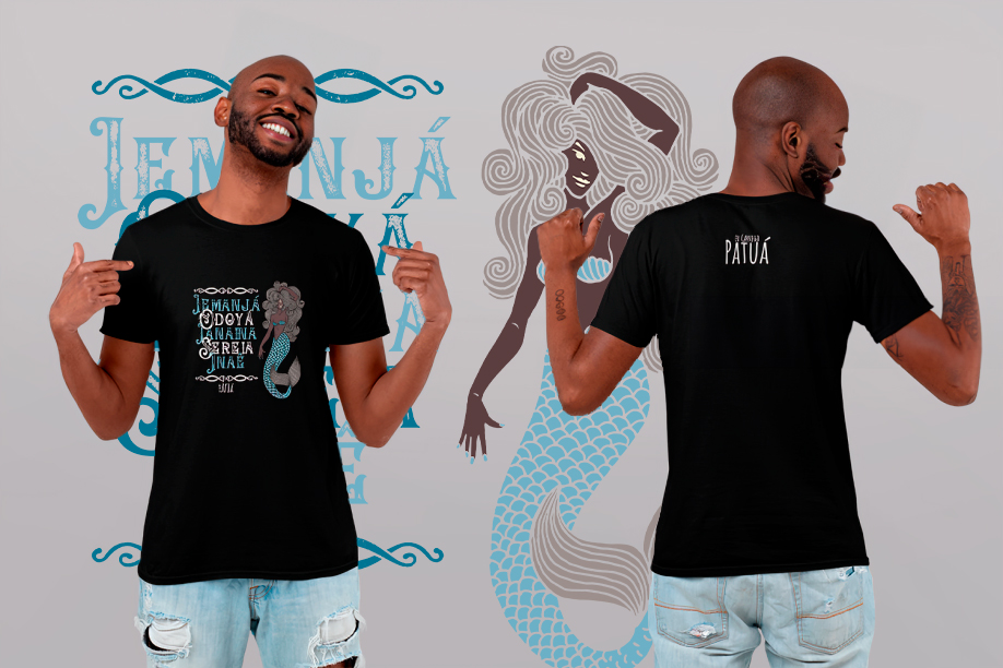 Coleção Ponto Cantado - T-Shirt Classic Frente & Verso Iemanjá