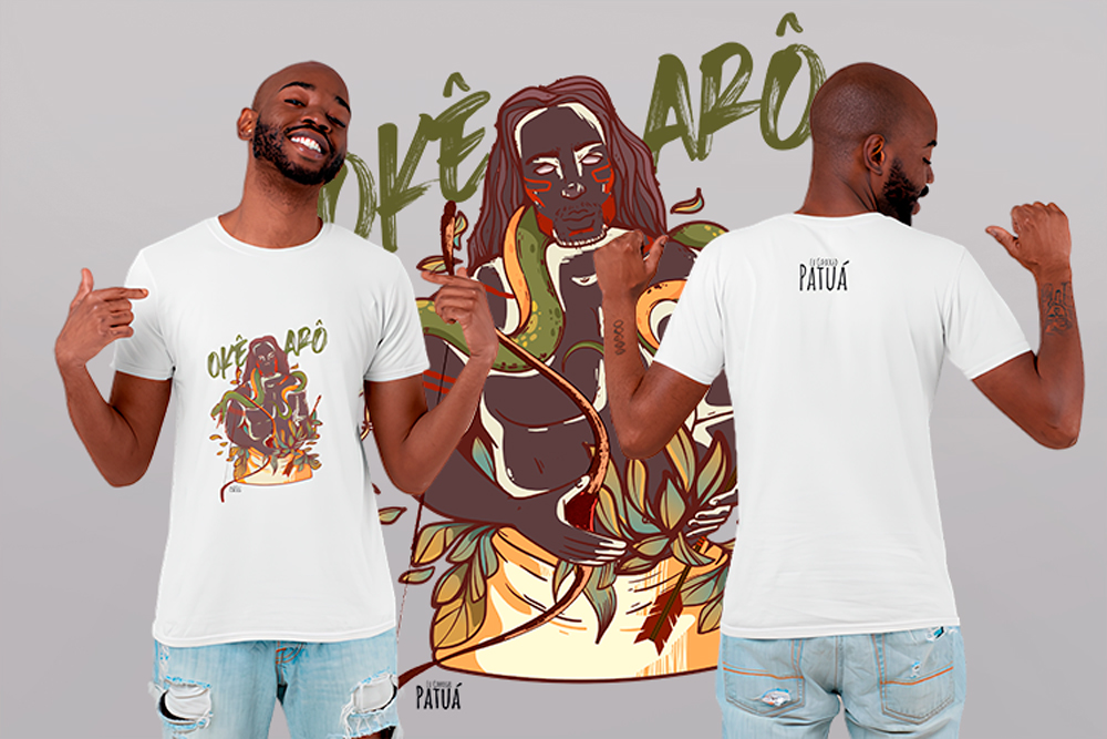 Coleção Orixás & Entidades - T-Shirt Classic Frente & Verso Oxóssi