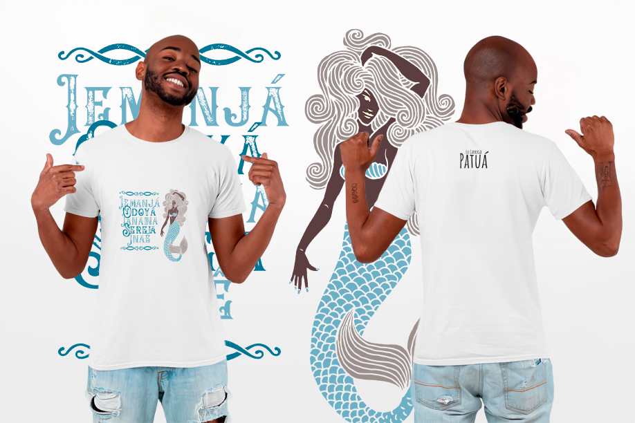 Coleção Ponto Cantado - T-Shirt Classic Frente & Verso Iemanjá