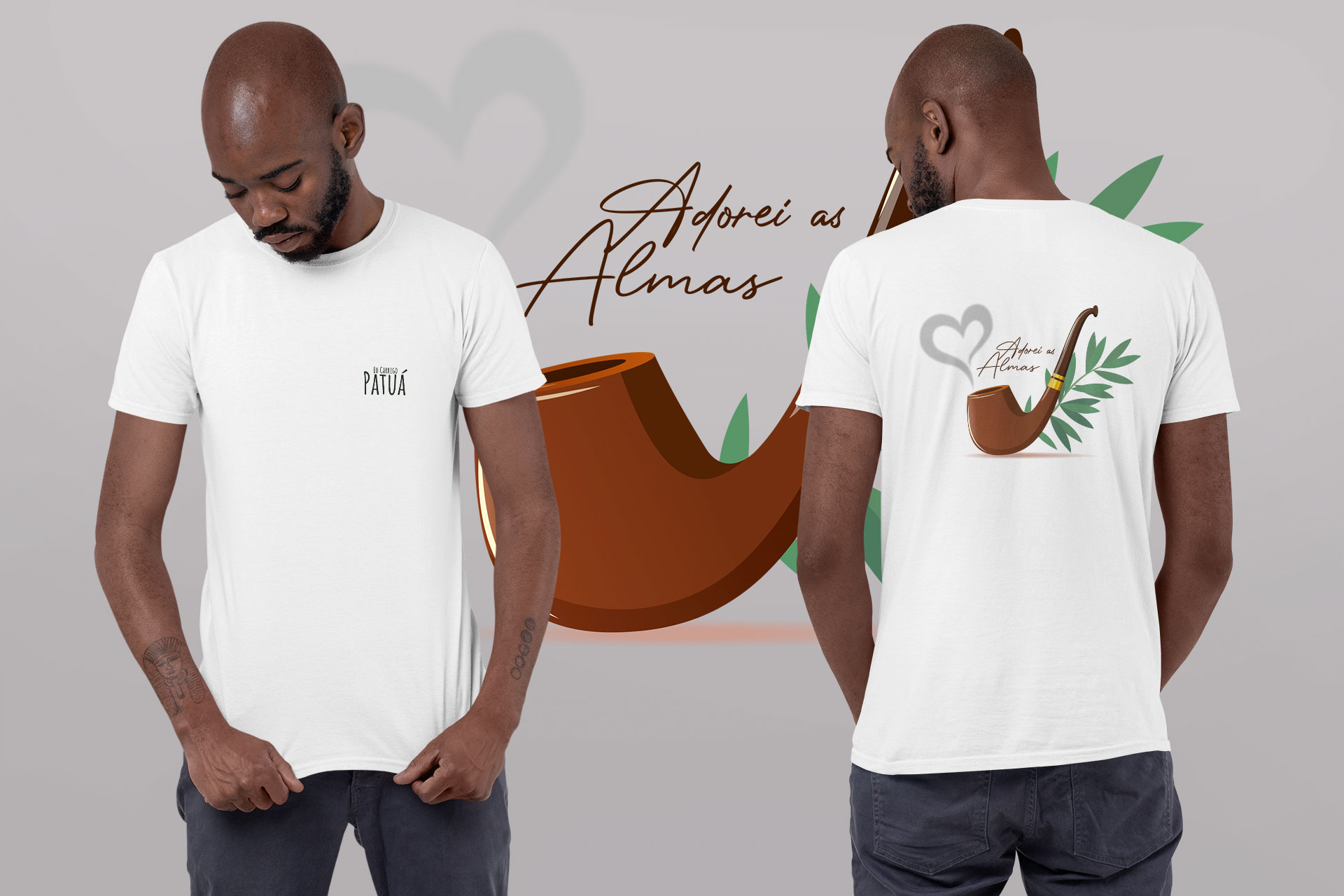 Coleção Símbolos & Elementos - T-Shirt Classic Frente & Verso Preto-Velho