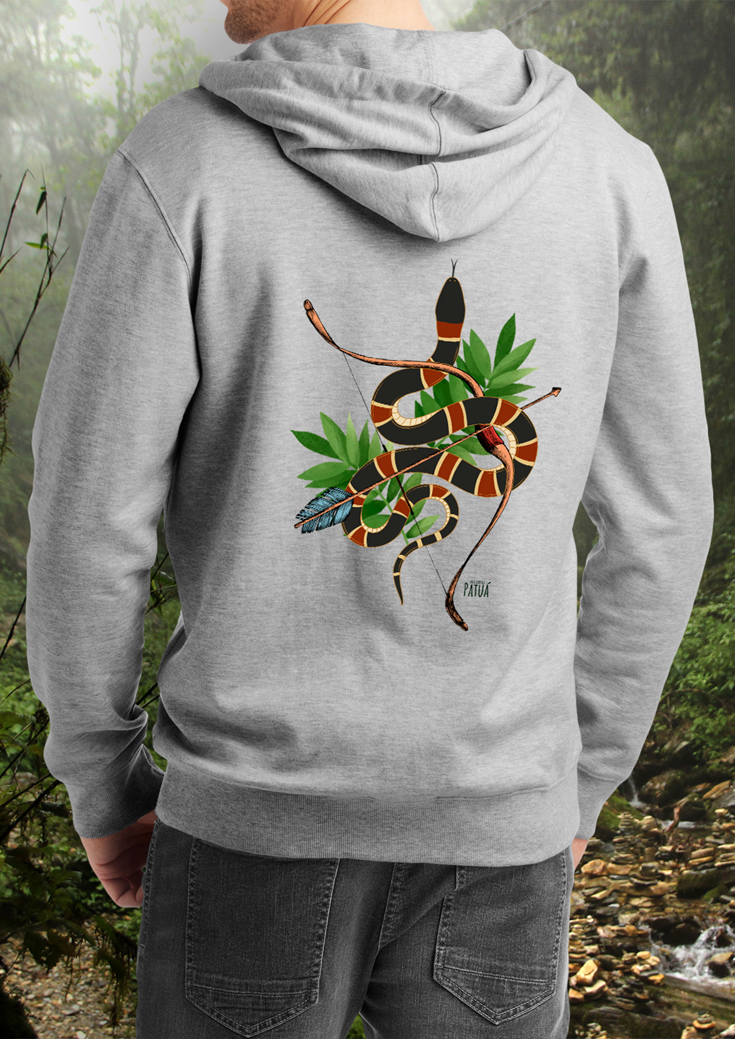 Coleção Símbolos & Elementos - Moletom com Zíper Caboclo Cobra Coral