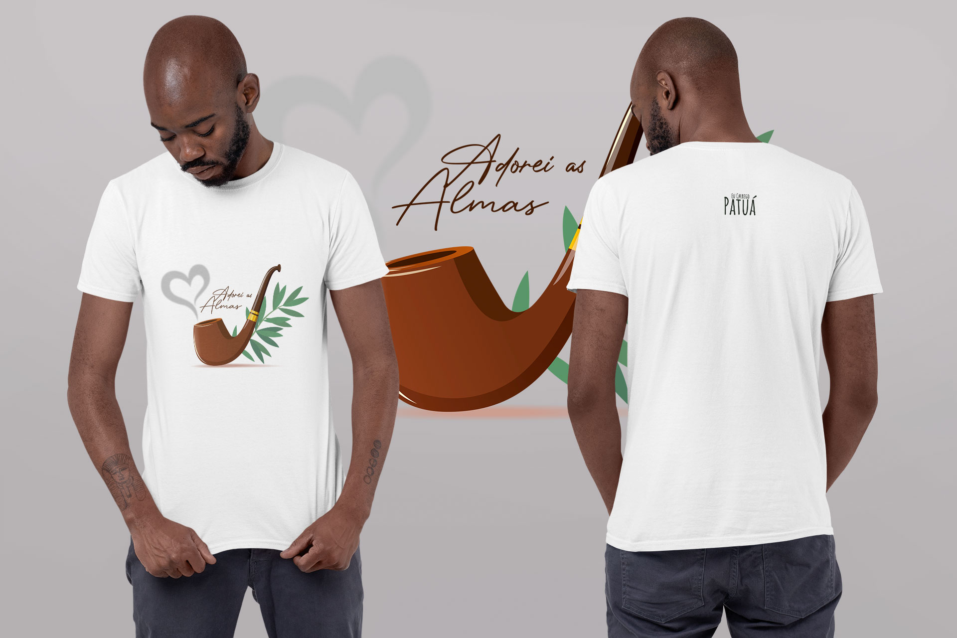 Coleção Símbolos & Elementos - T-Shirt Classic Frente & Verso Preto-Velho