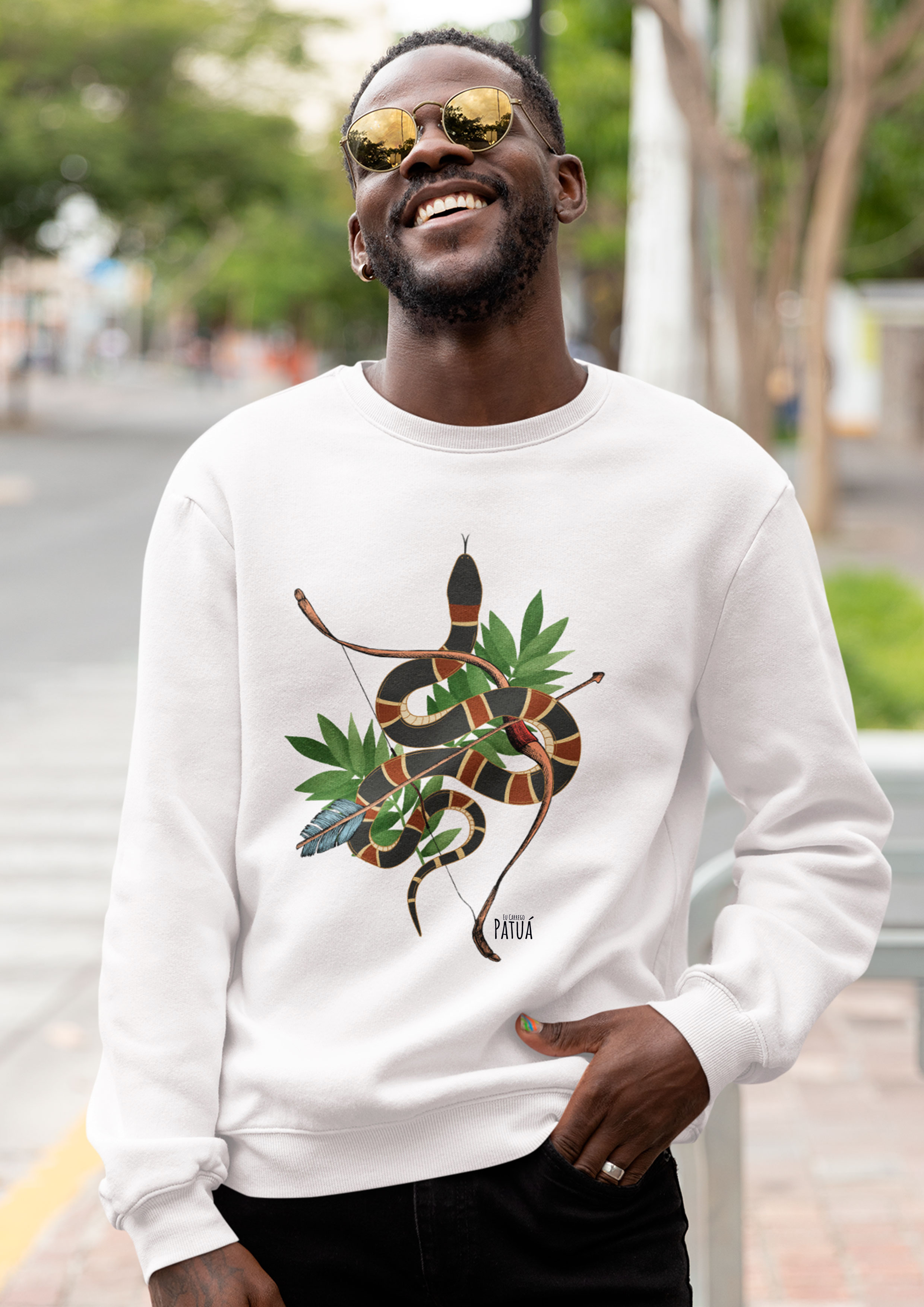 Coleção Símbolos & Elementos - Moletom Fechado Caboclo Cobra Coral