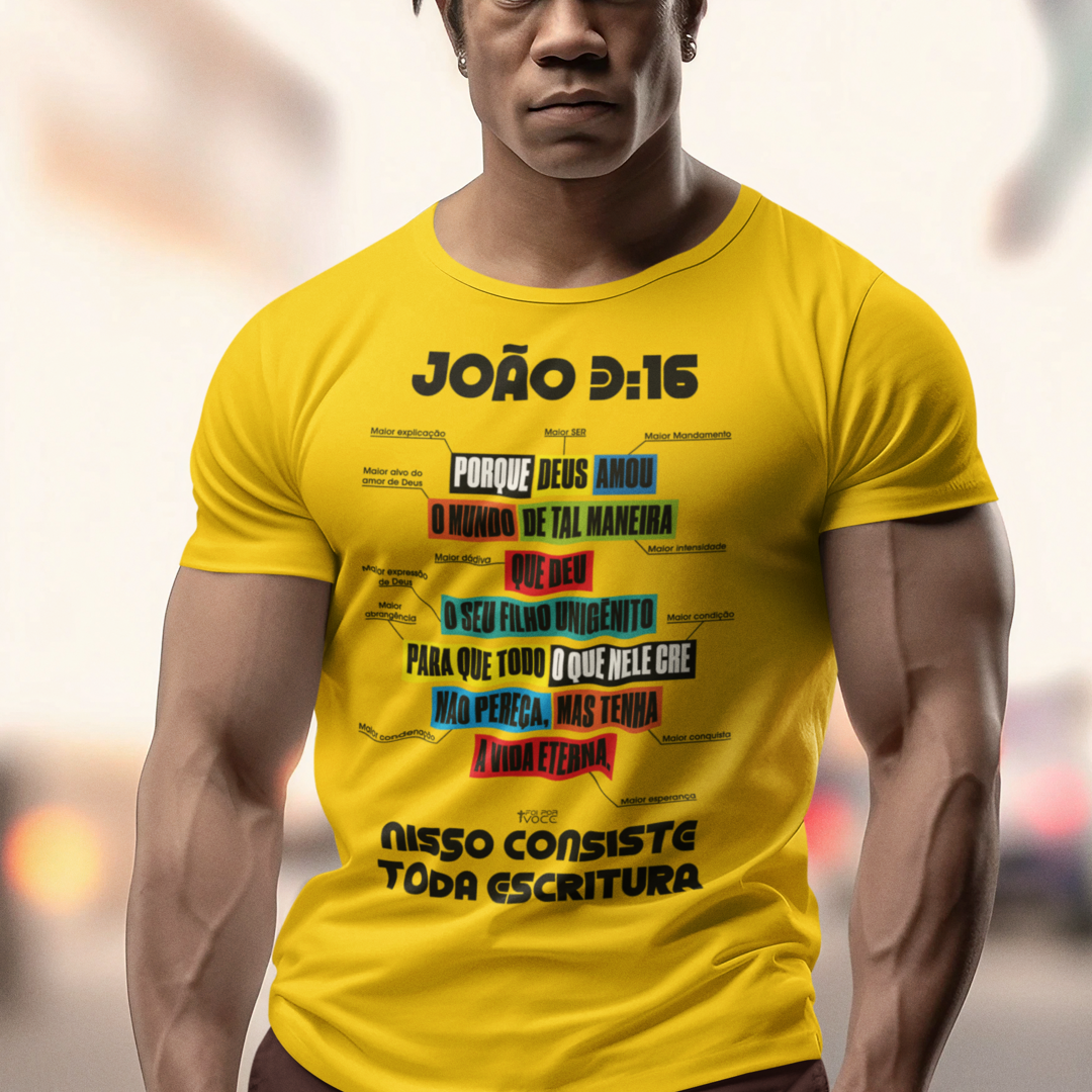 CAMISETA Amor imensuravel João 3:16 (Camiseta Masculina)
