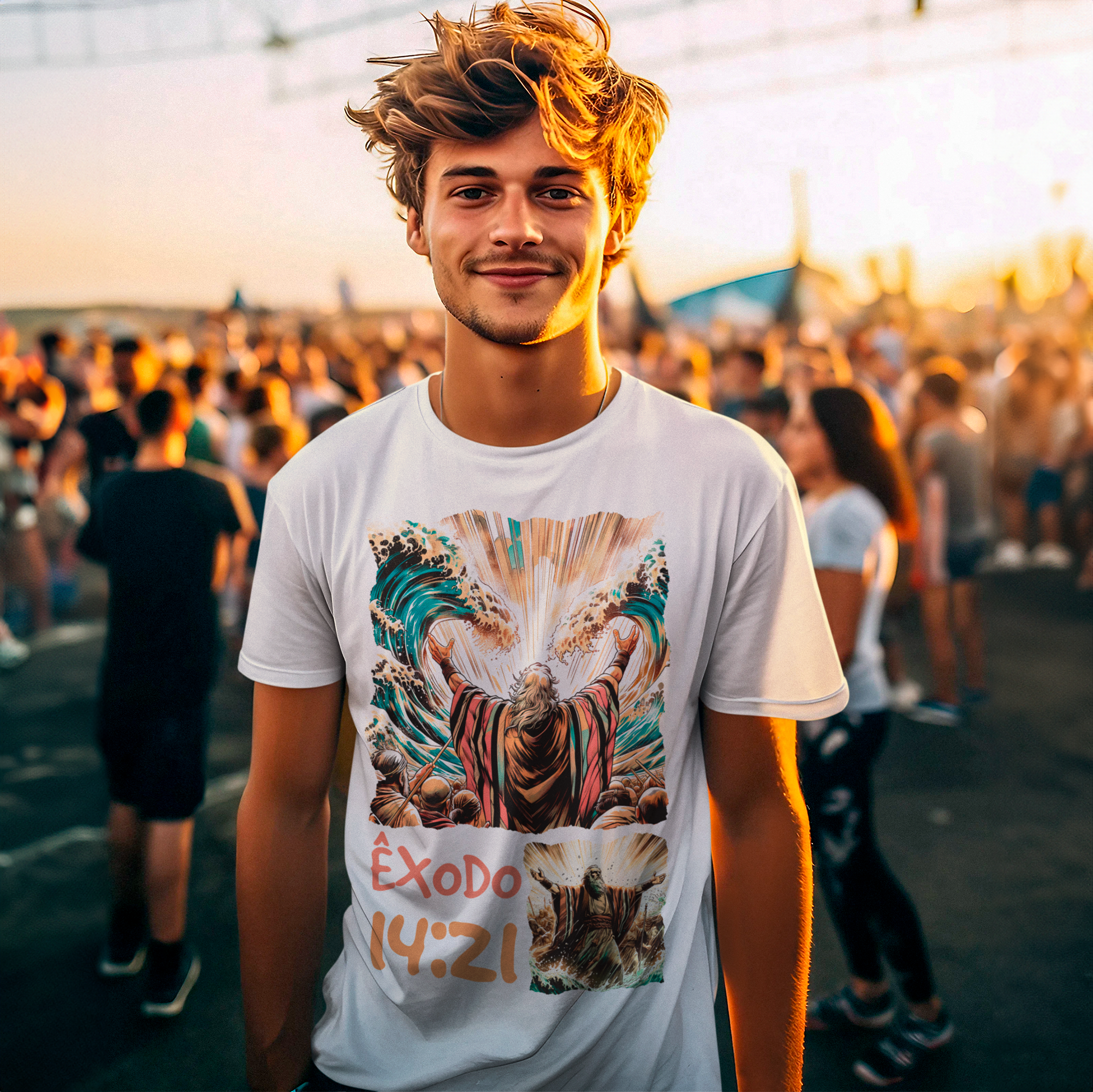 Nome do produto: CAMISETA Abertura do mar vermelho - Êxodo 14:21 (Camisa Masculina)