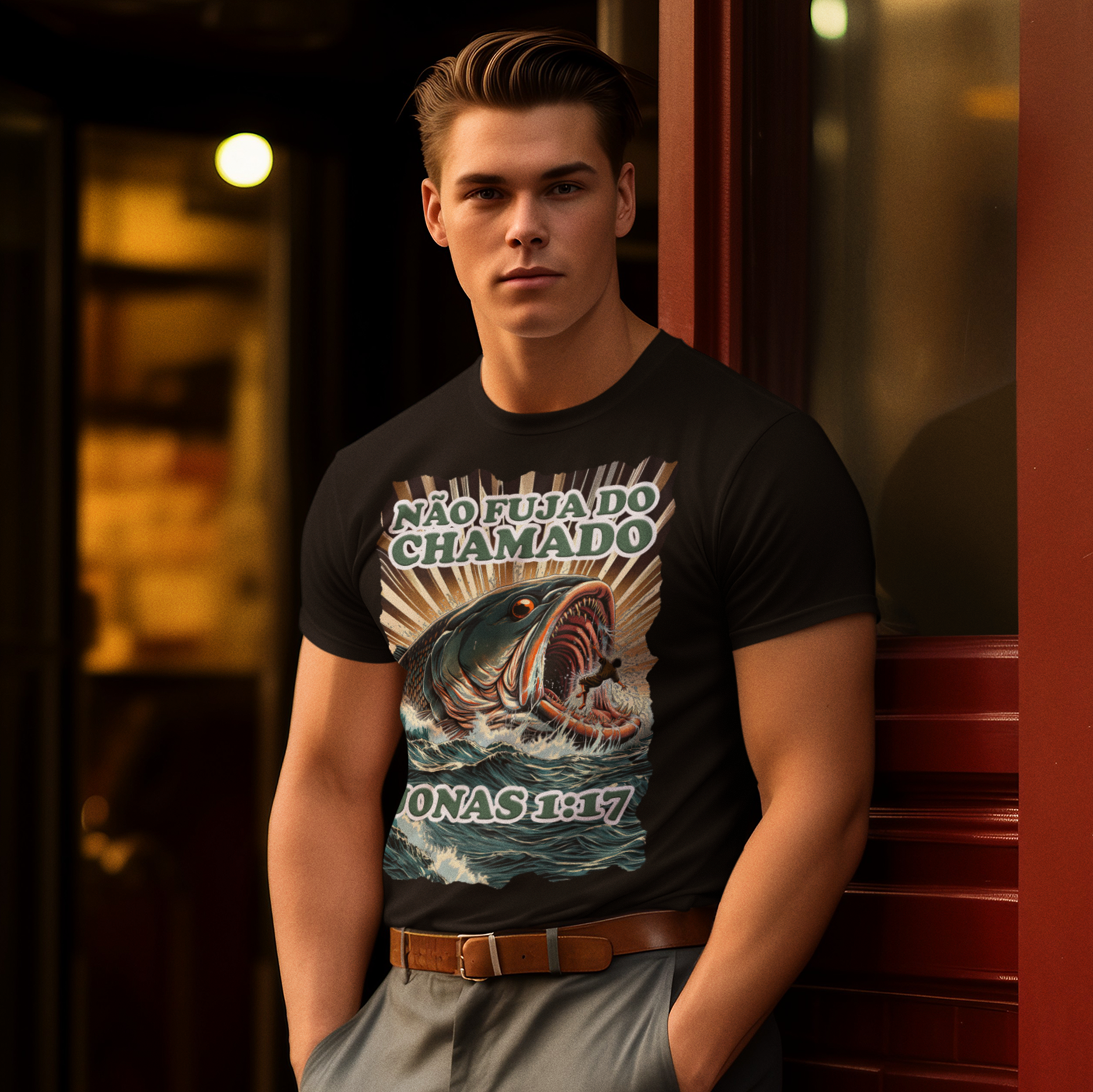 CAMISETA Não fuja do chamado - Jonas 1:17 (Camisa Masculina)