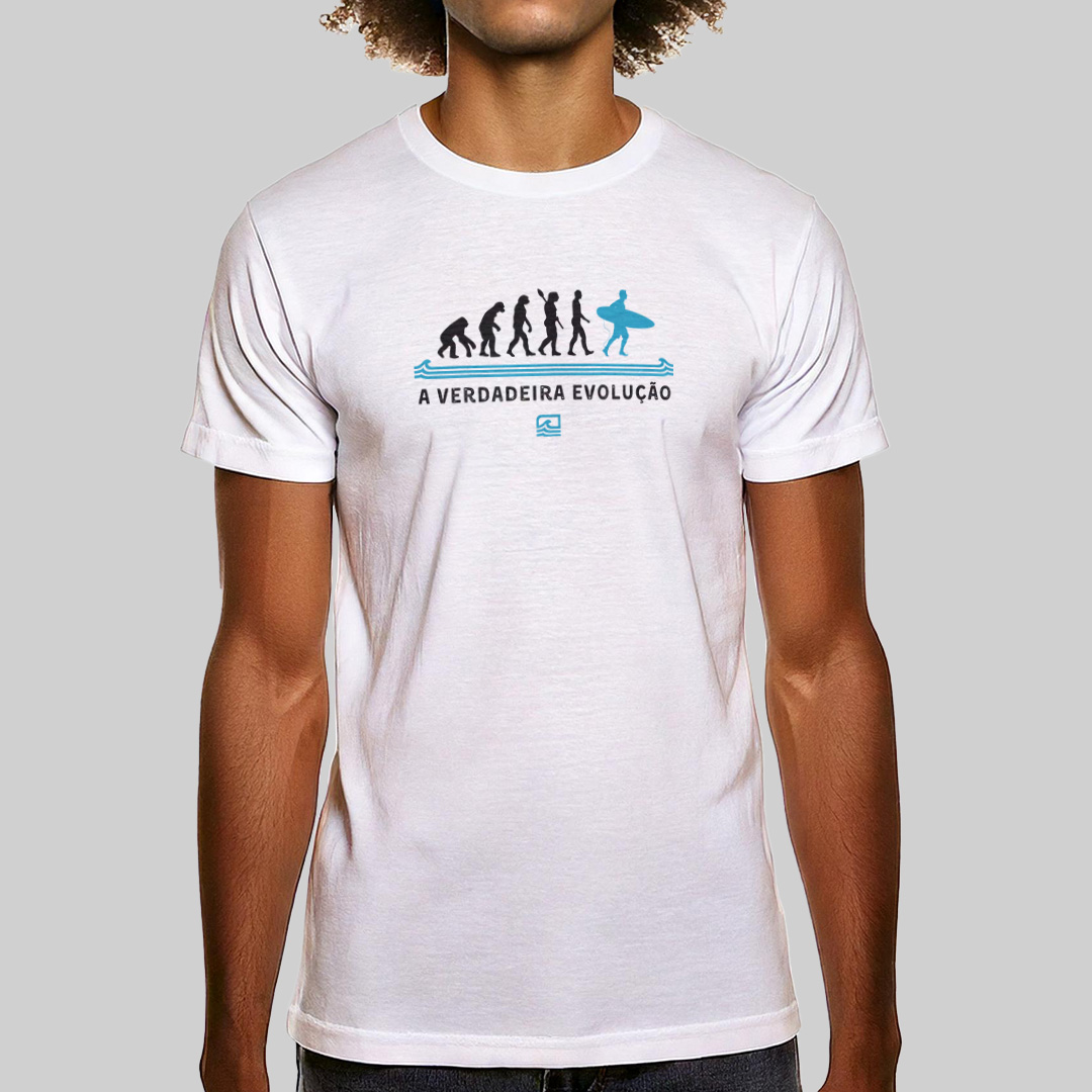 Camiseta Prime - A Verdadeira Evolução (Branca) - Essence Surf