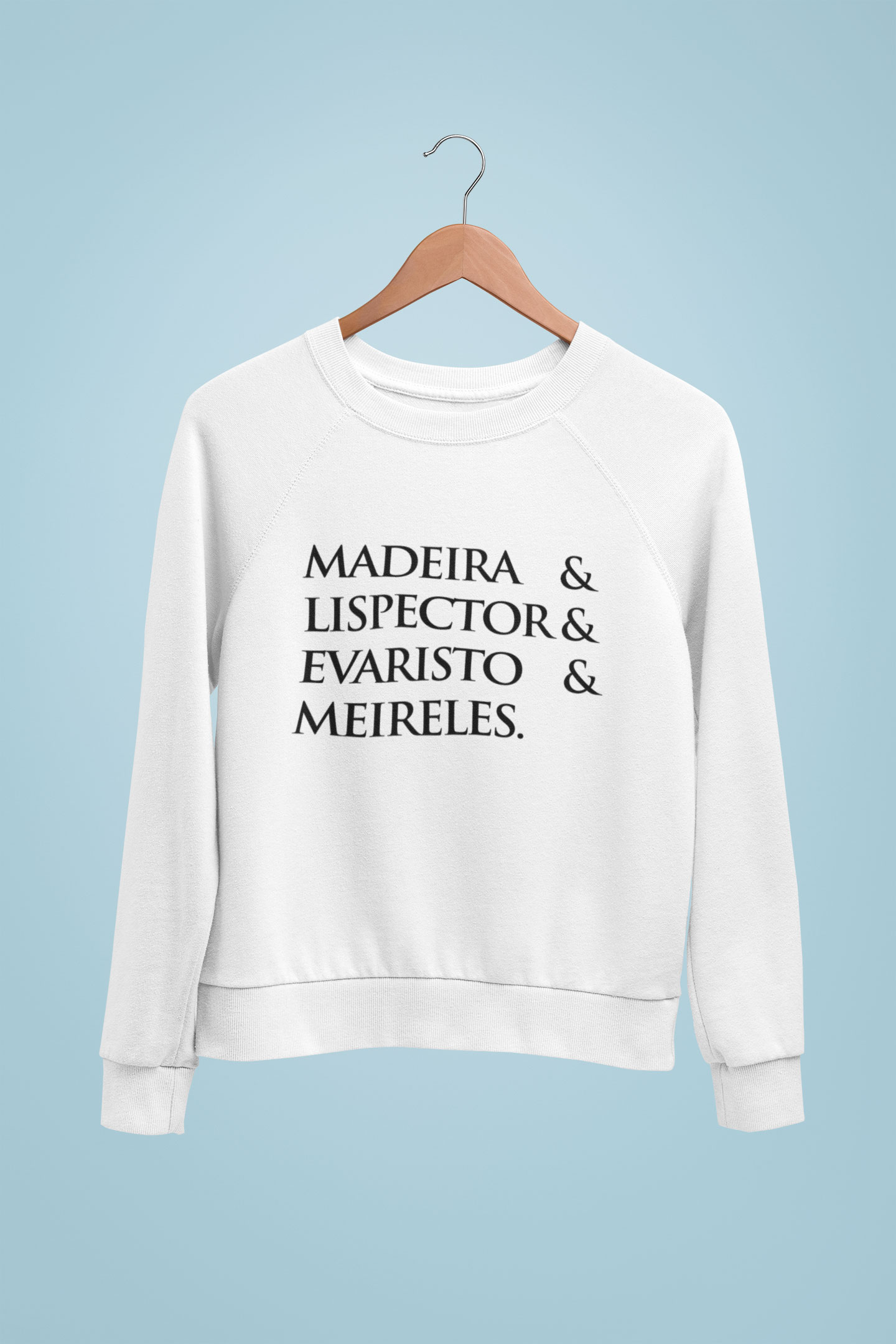 Moletom Fechado Madeira&Lispector&Evaristo&Meireles