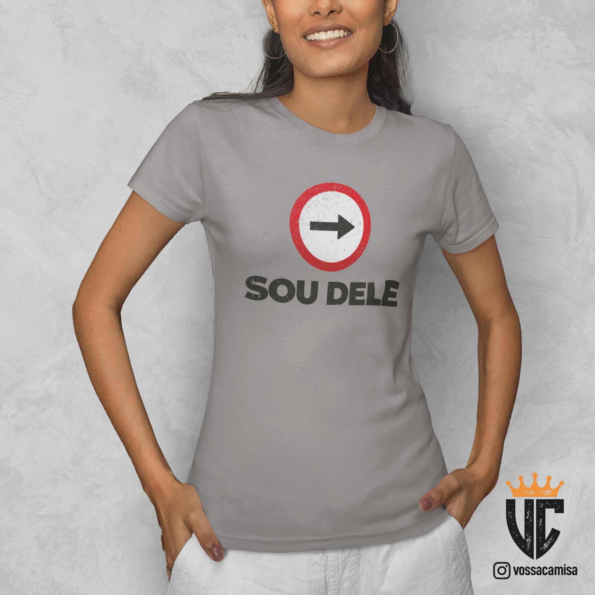 Camiseta Sou Dele - Baby Long Quality