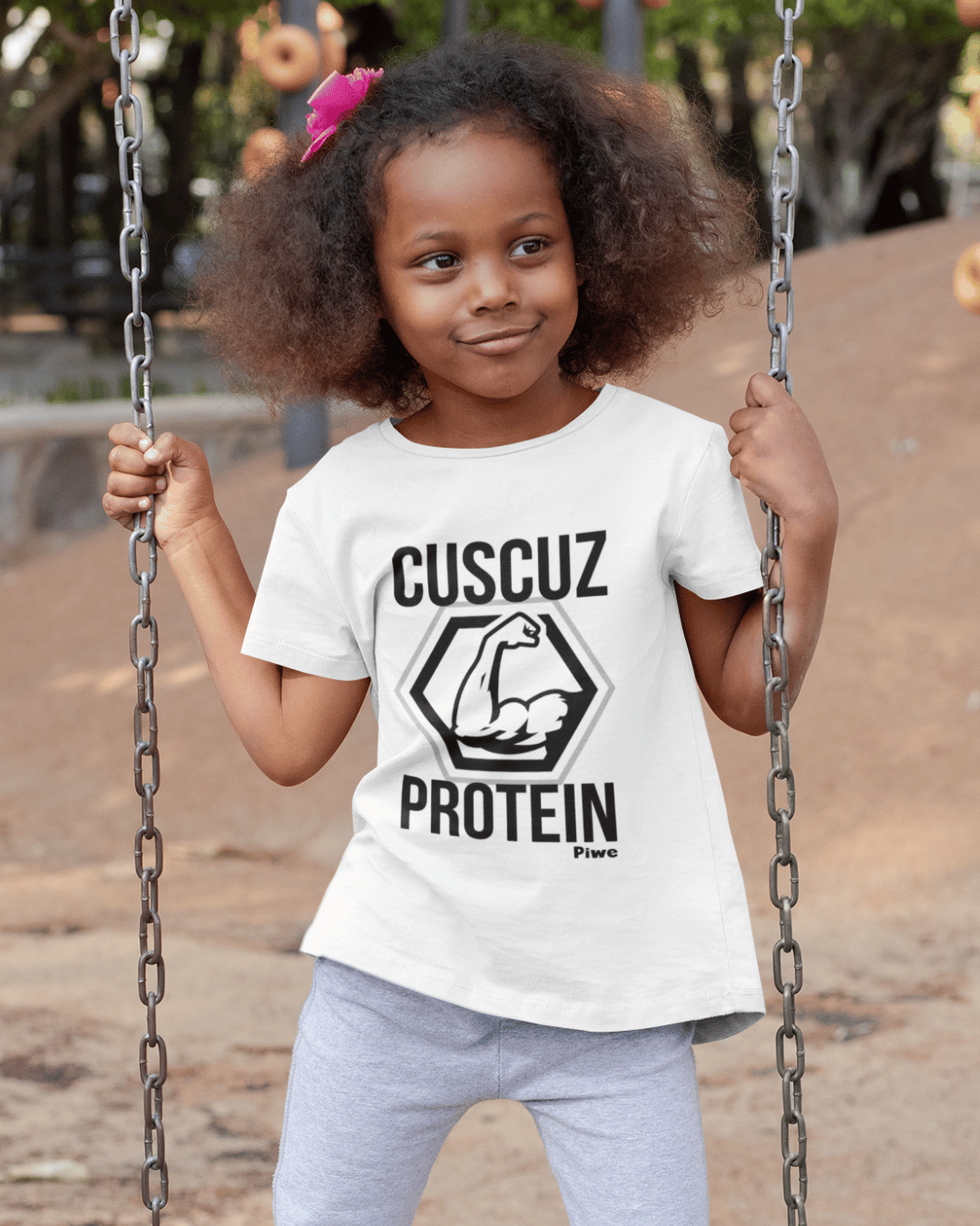Camiseta Cuscuz Protein Infantil (Estampa Preta)