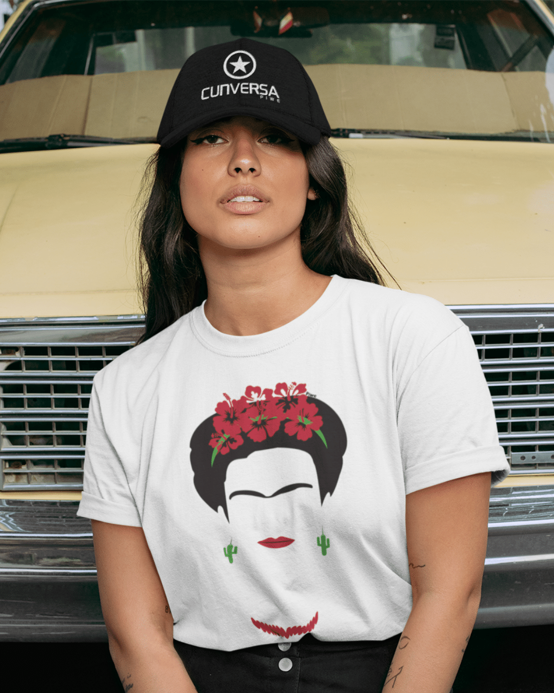 Camiseta Frida Kahlo Baby Long Feminina