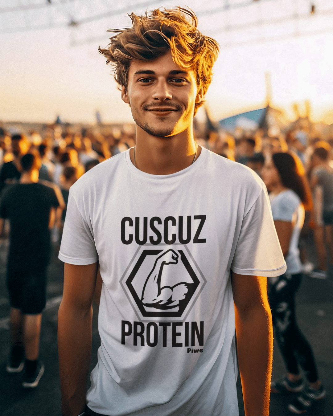 Camiseta Cuscuz Protein Masculina (Estampa Preta)