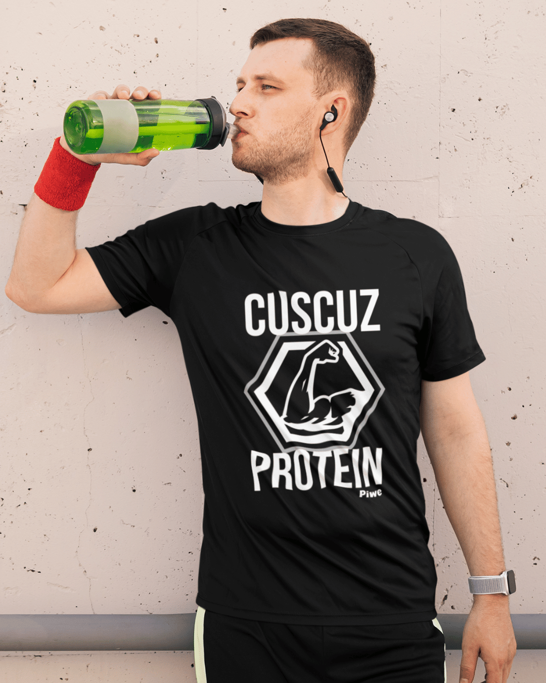 Camiseta Cuscuz Protein Masculina (Estampa Branca)