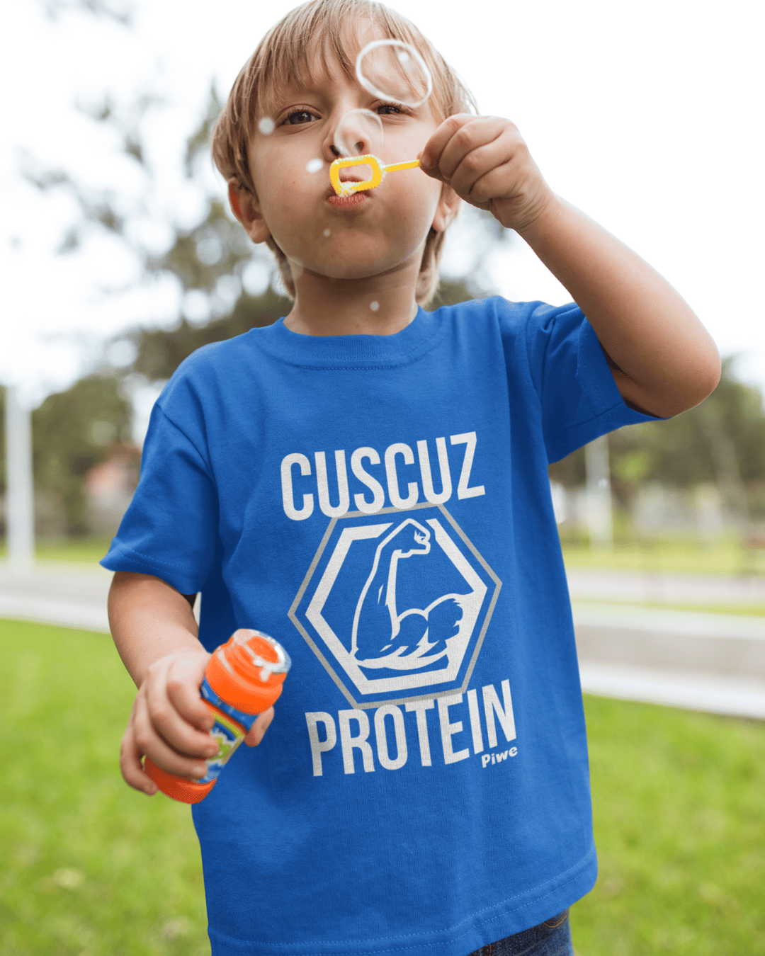 Camiseta Cuscuz Protein Infantil (Estampa Branca)
