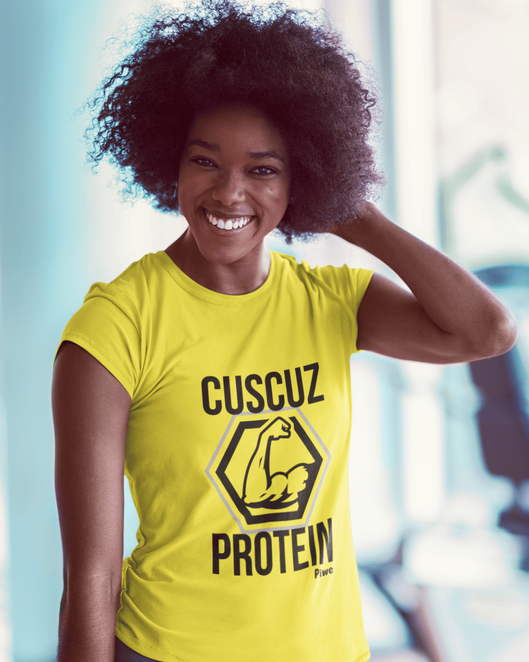 Camiseta Cuscuz Protein Baby Long Feminina (Estampa Preta)