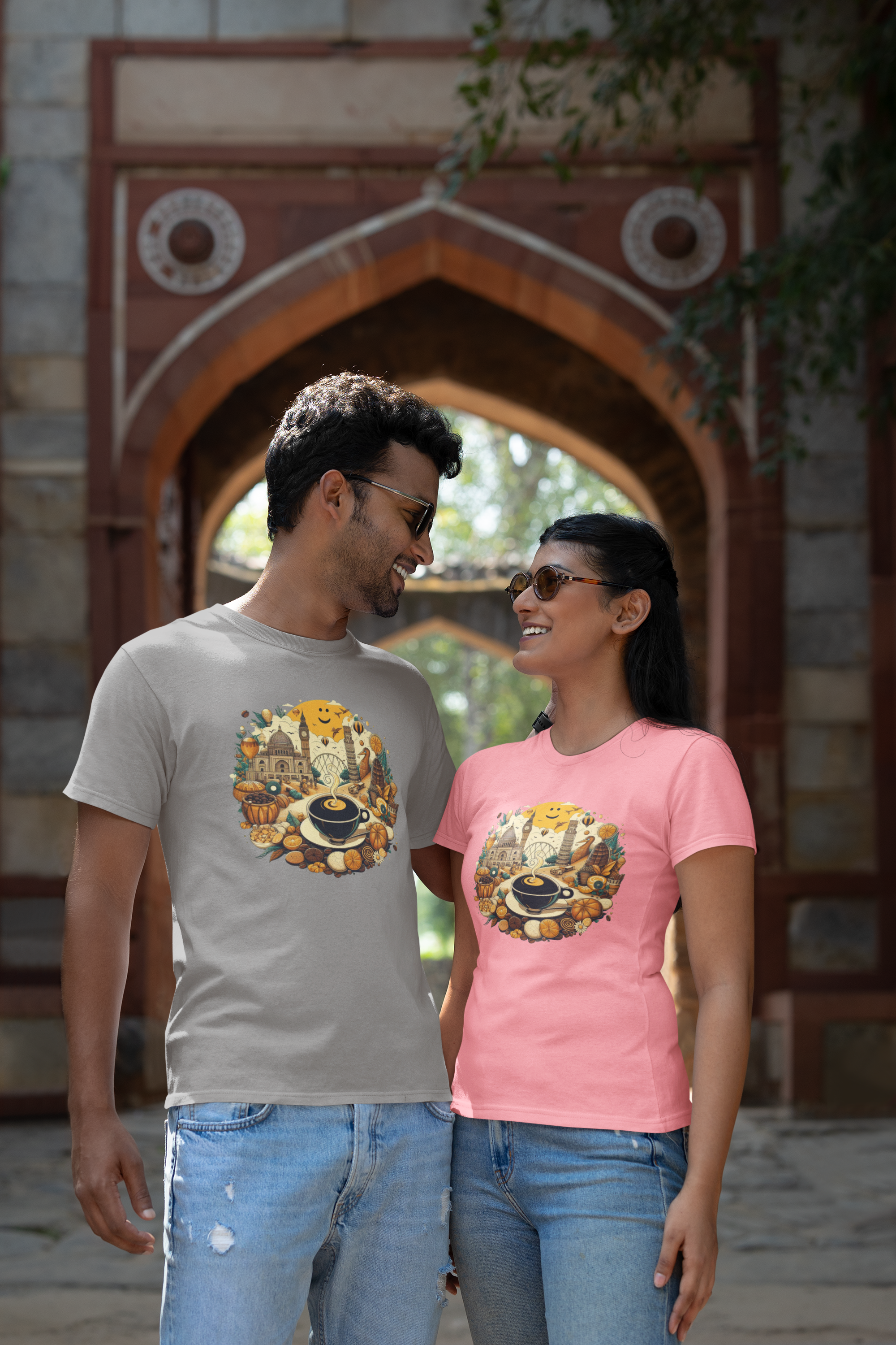 Camiseta café com sol 