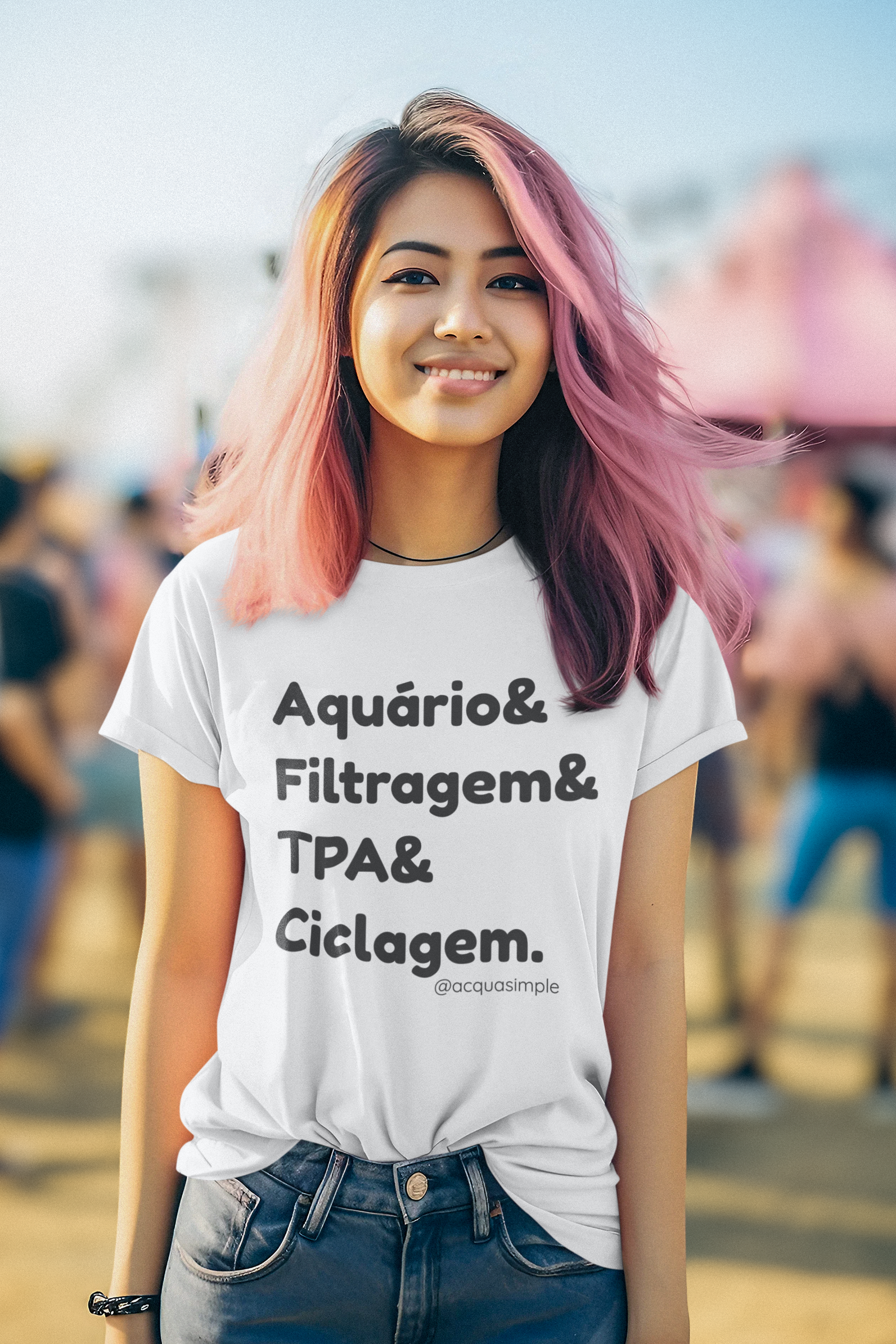 Camiseta Aquario e filtragem fem