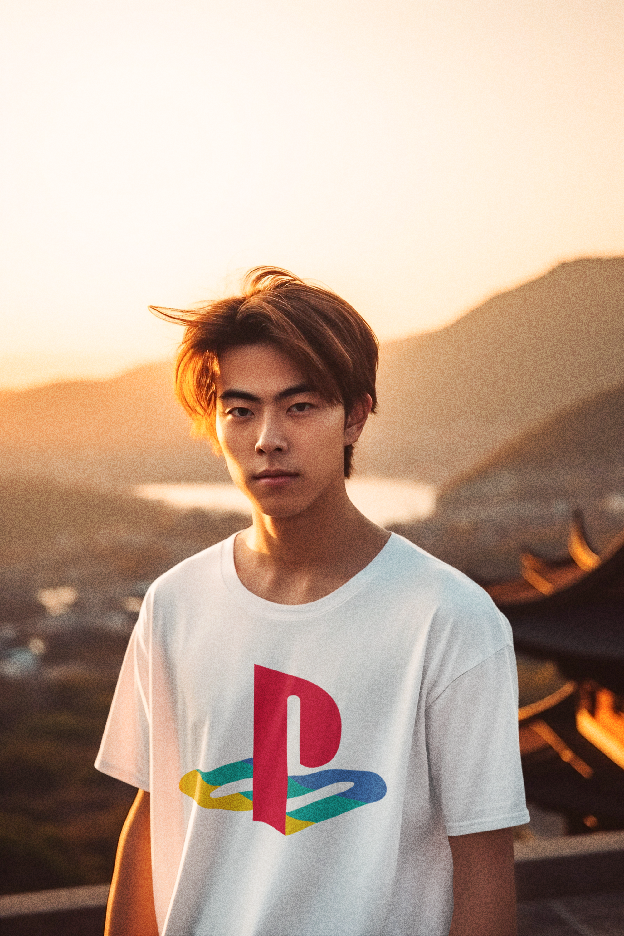 Camiseta - Playstation Logo Colorido