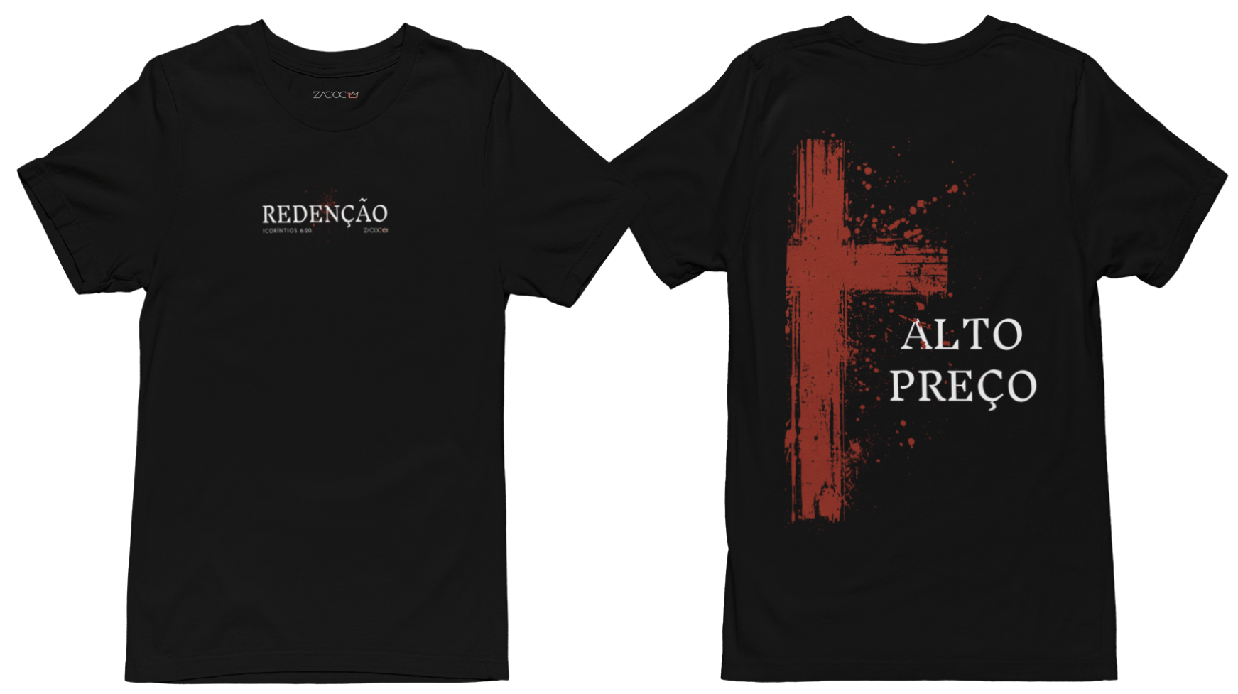 Nome do produto: CAMISETA REDENÇÃO FRENTE/COSTAS