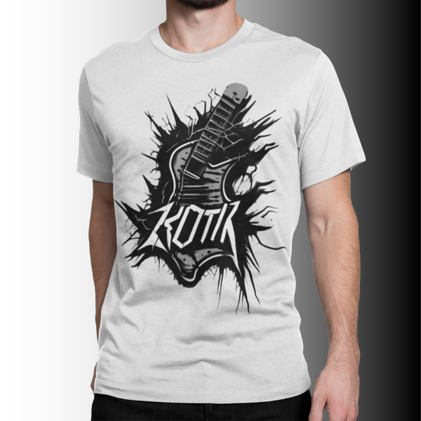 Camiseta Estampa Guitarra do Rock Grafite