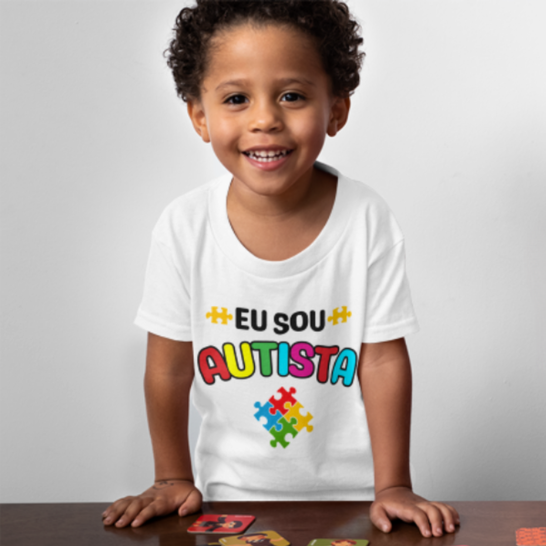 CAMISETA INFANTIL EU SOU AUTISTA  (2 a 8 anos)