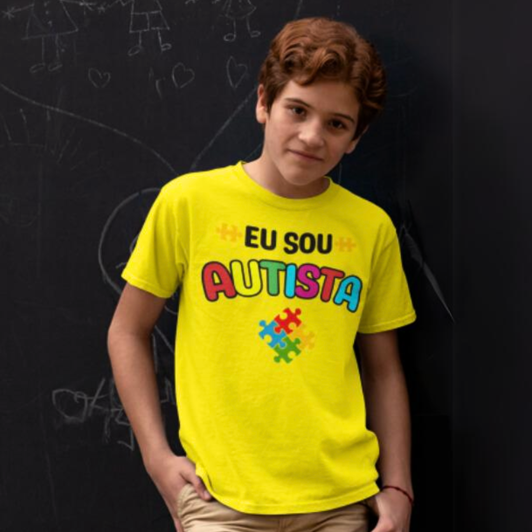 CAMISETA INFANTIL EU SOU AUTISTA (10 a 14 anos)