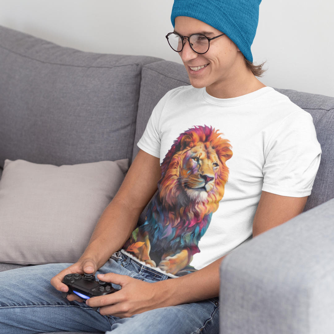 Camiseta Leão Colorido