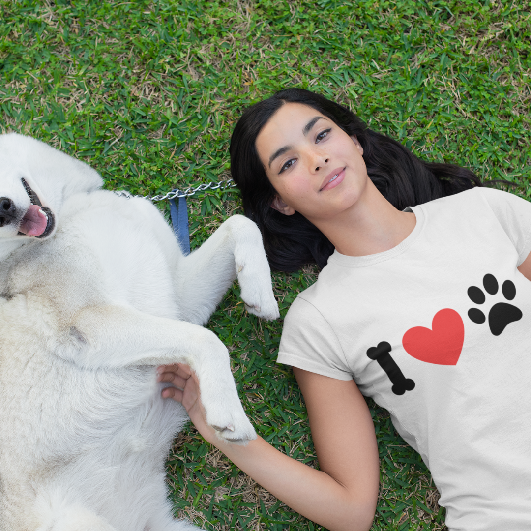 Camiseta Feminina Eu Amo Cachorro