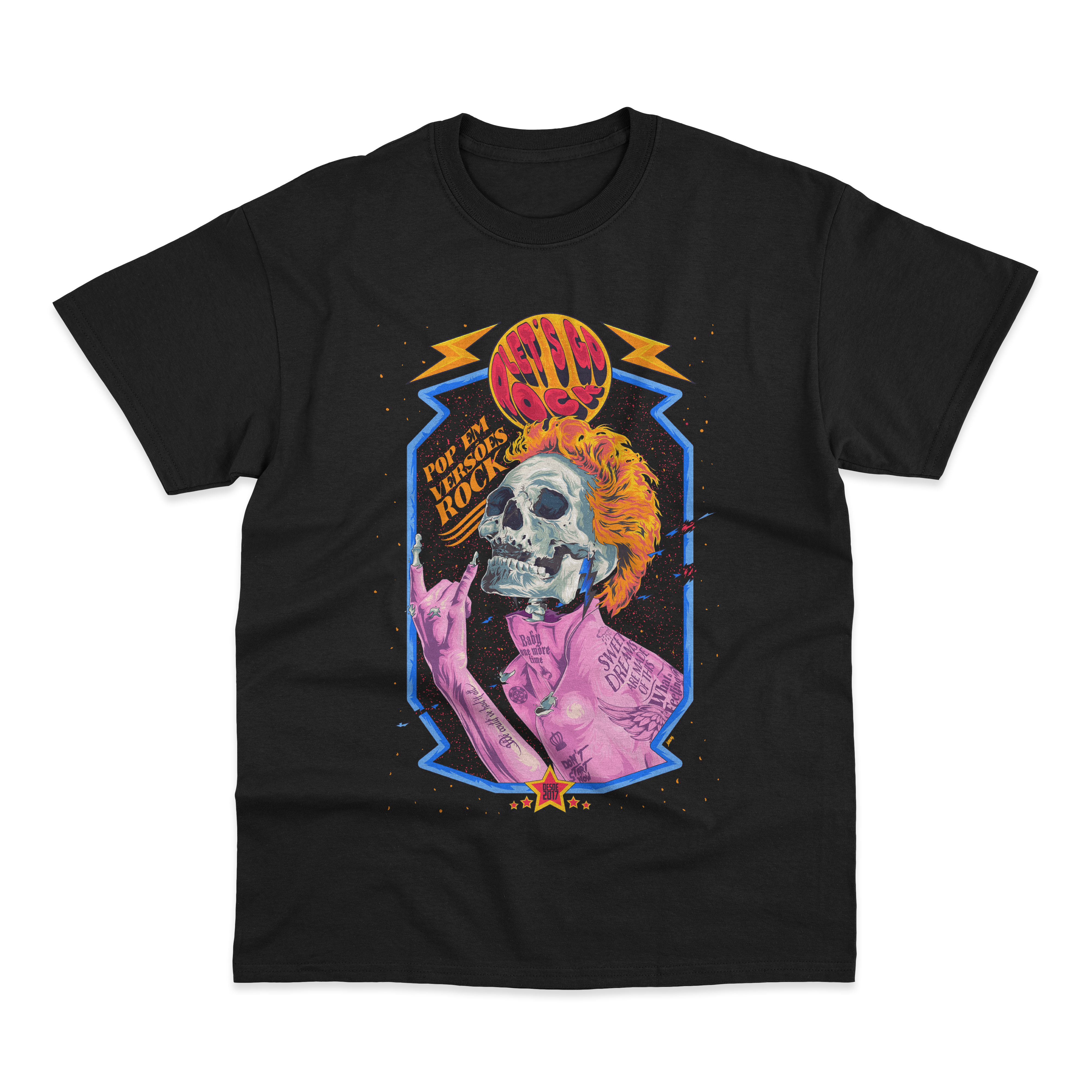 CAMISETA LET'S GO ROCK - POSTER