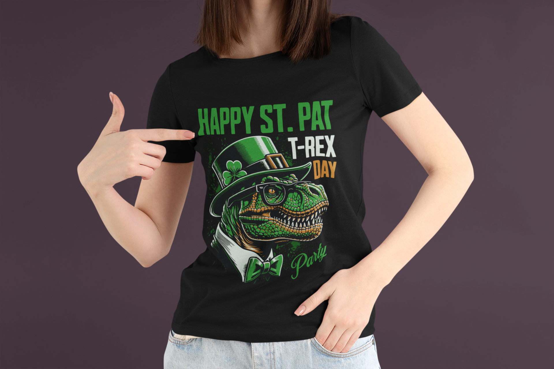 Camiseta Estampada T-Rex Day Preta
