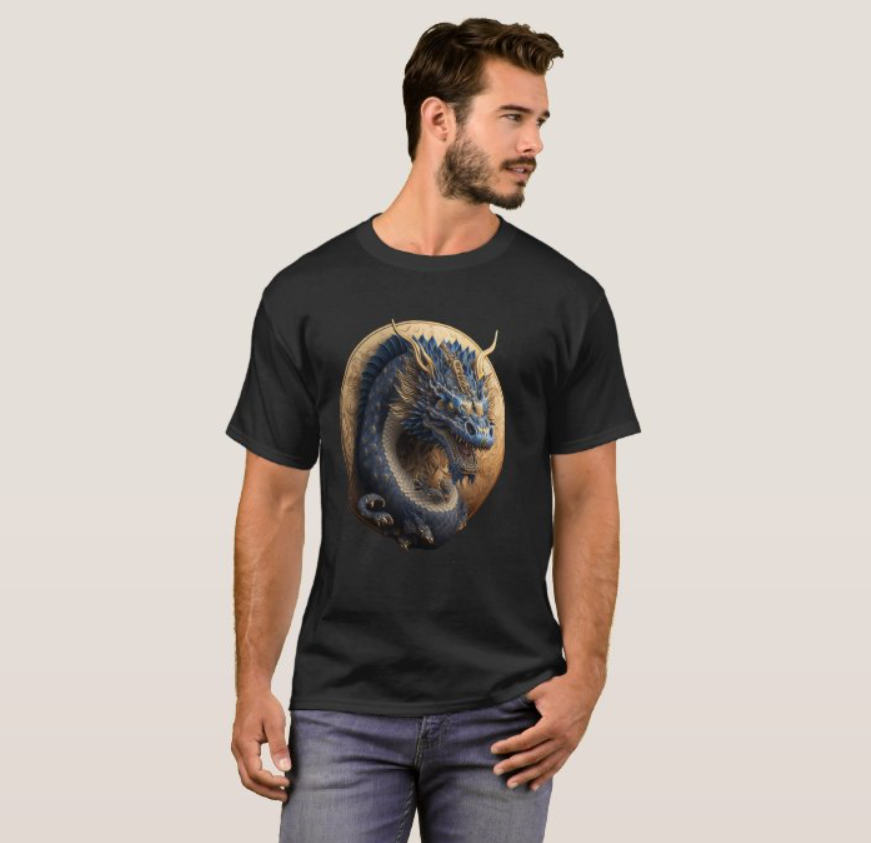 Camiseta Dragon Chinês 100% Algodão Qualidade Premium