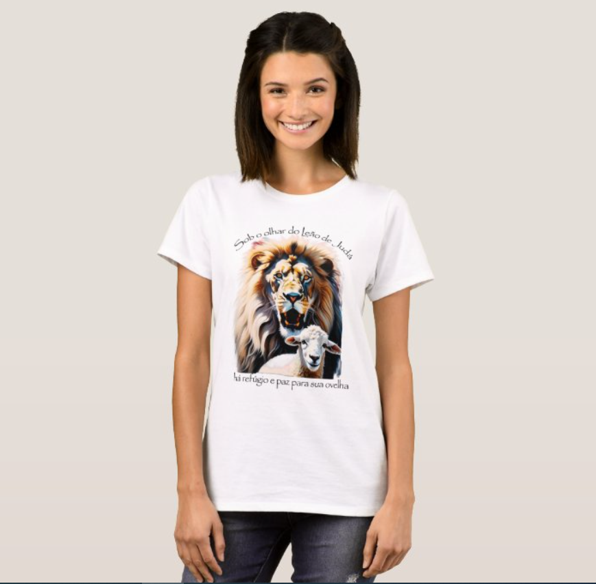 Camiseta Feminina B Leão da Tribo 100% Algodão Qualidade Premium