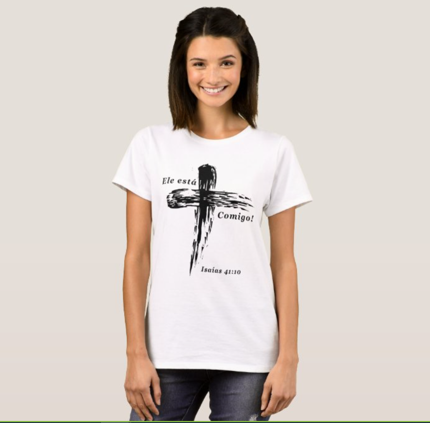 Camiseta Branca Feminina Isaias 100% Algodão Qualidade Premium