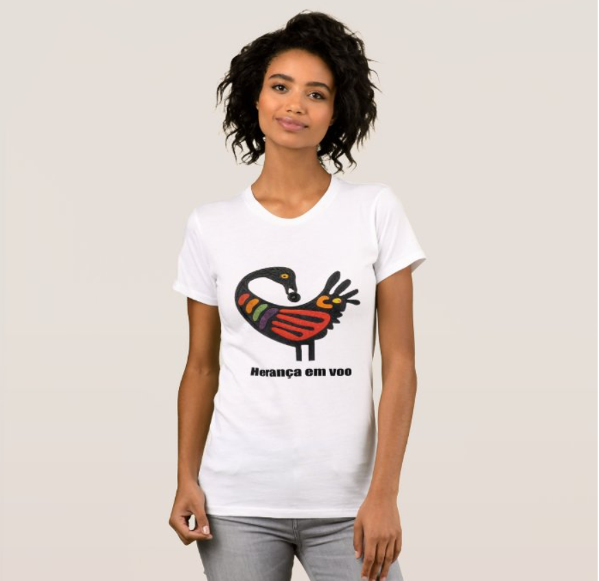 Camiseta símbolo Adinkra Femin 100% Algodão Qualidade Premium