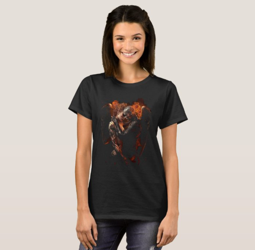 Camiseta Feminina Paixão e Fogo 100% Algodão Qualidade Premium