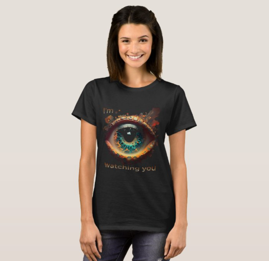 Camiseta Feminina Estou de olho em você 100% Algodão Qualidade Premium