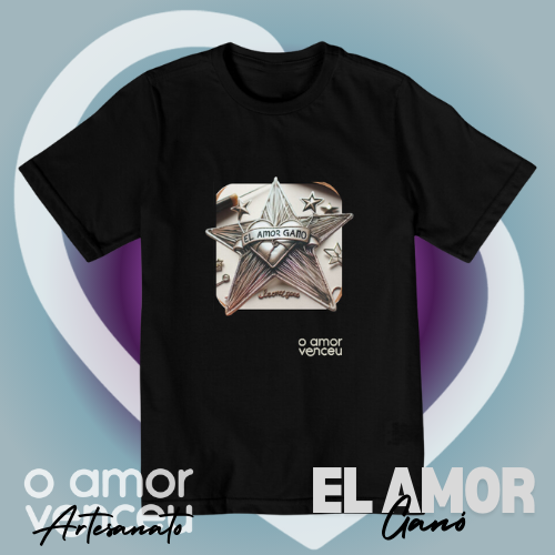 Camiseta Infantil Amor Venceu Artesanato