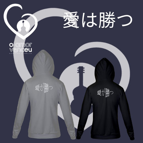 Moletom Japão O Amor Venceu com Zíper