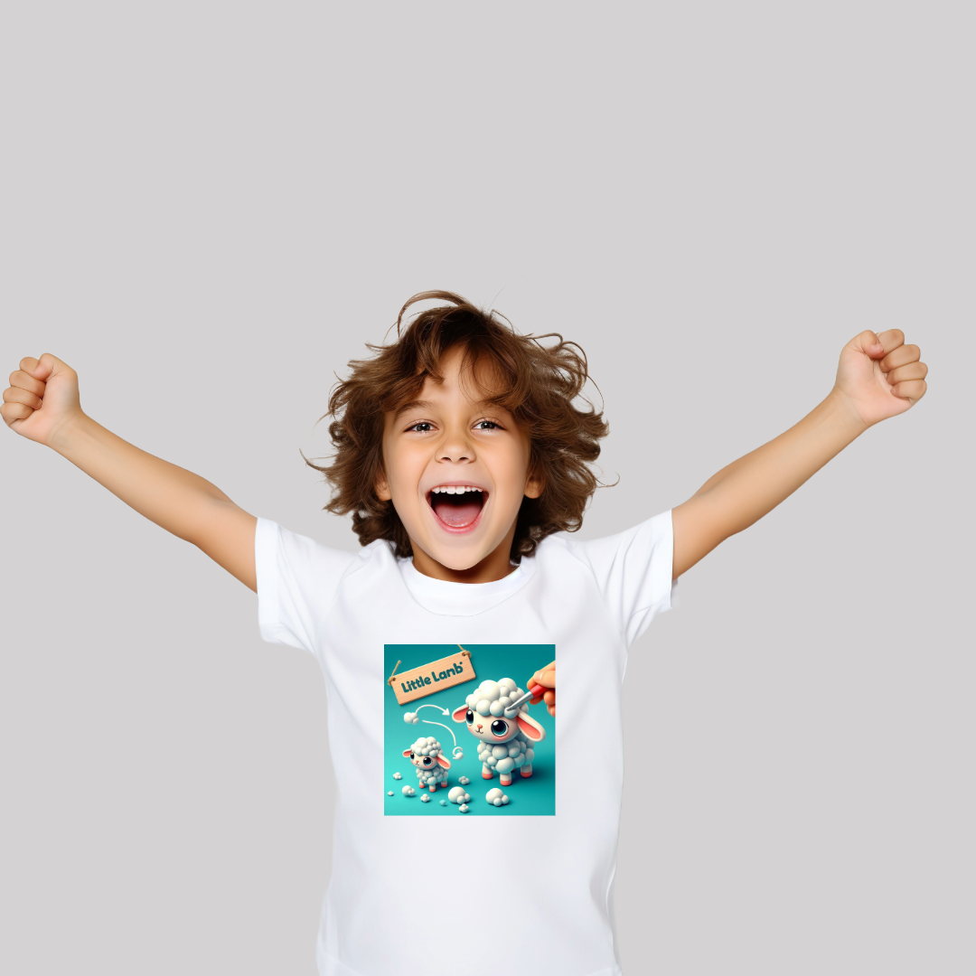 Nome do produto: Camiseta Infantil \'Cordeirinho de Deus\'