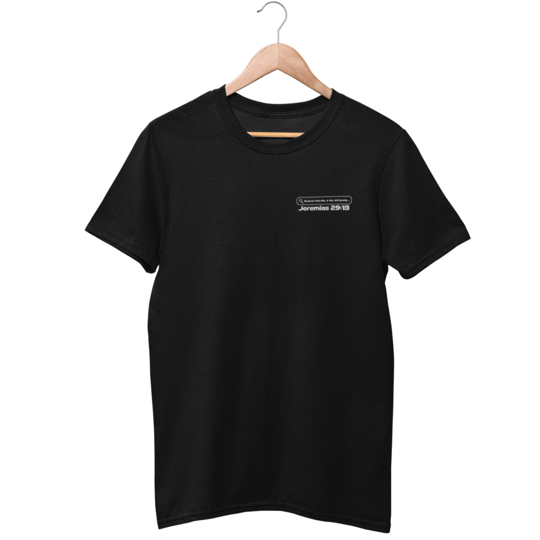Camiseta Cristã Prime - Jeremias 29:13 - Estampa Minimalista