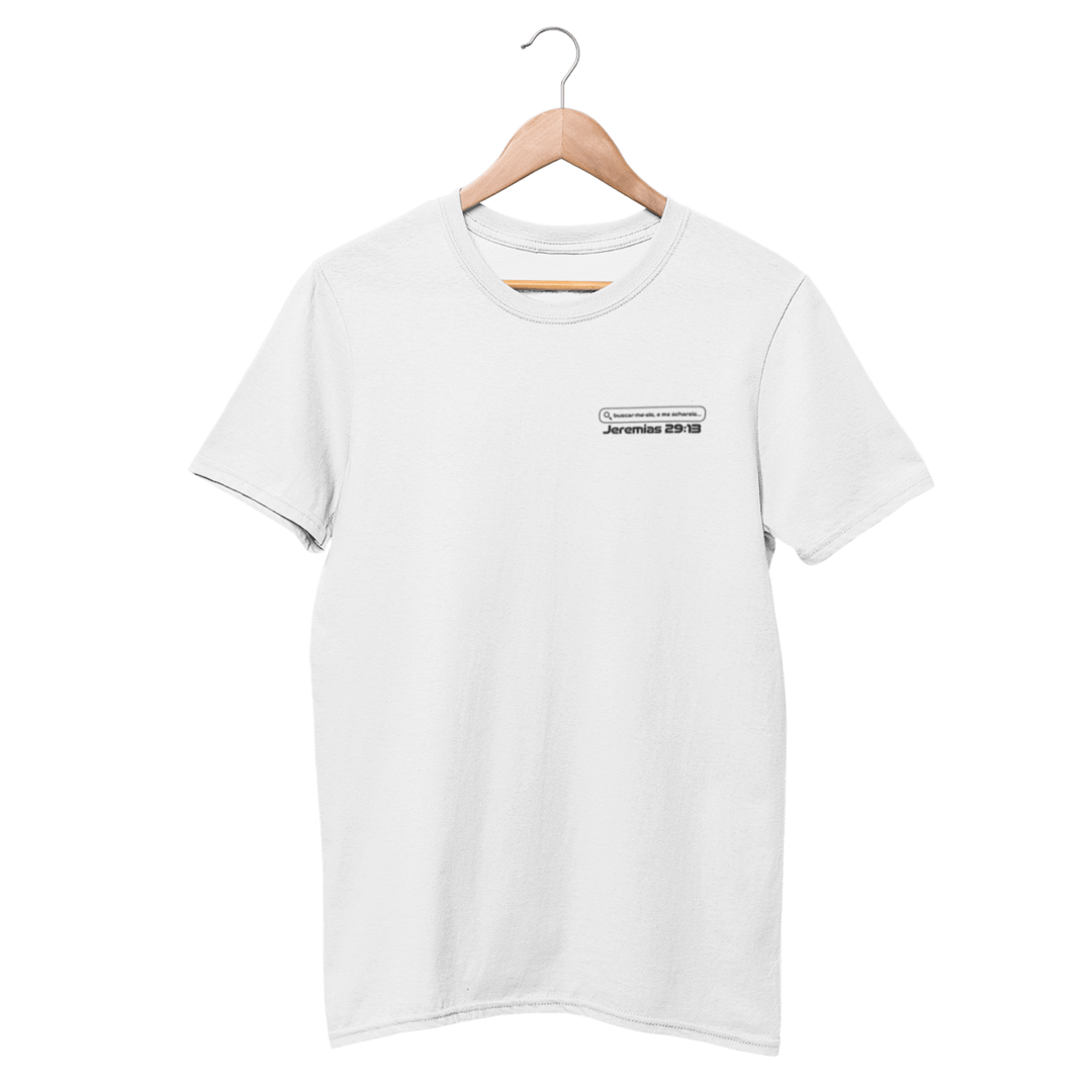 Camiseta Cristã Prime - Jeremias 29:13 - Estampa Minimalista