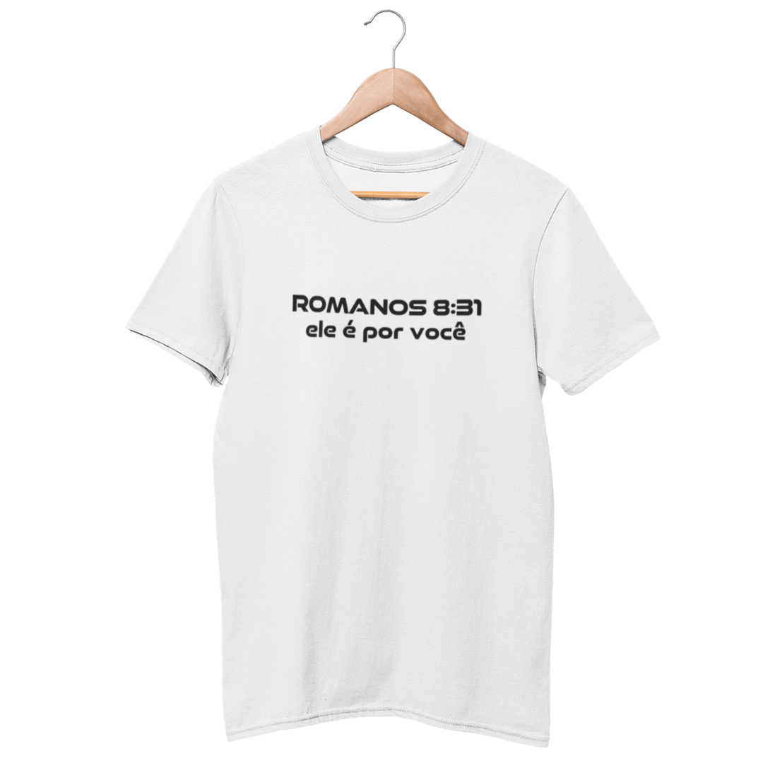Camiseta Cristã Prime - Romanos 8:31 - Estampa Grande
