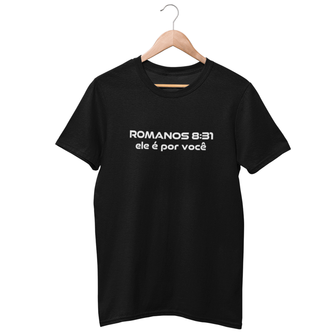 Camiseta Cristã Prime - Romanos 8:31 - Estampa Grande 