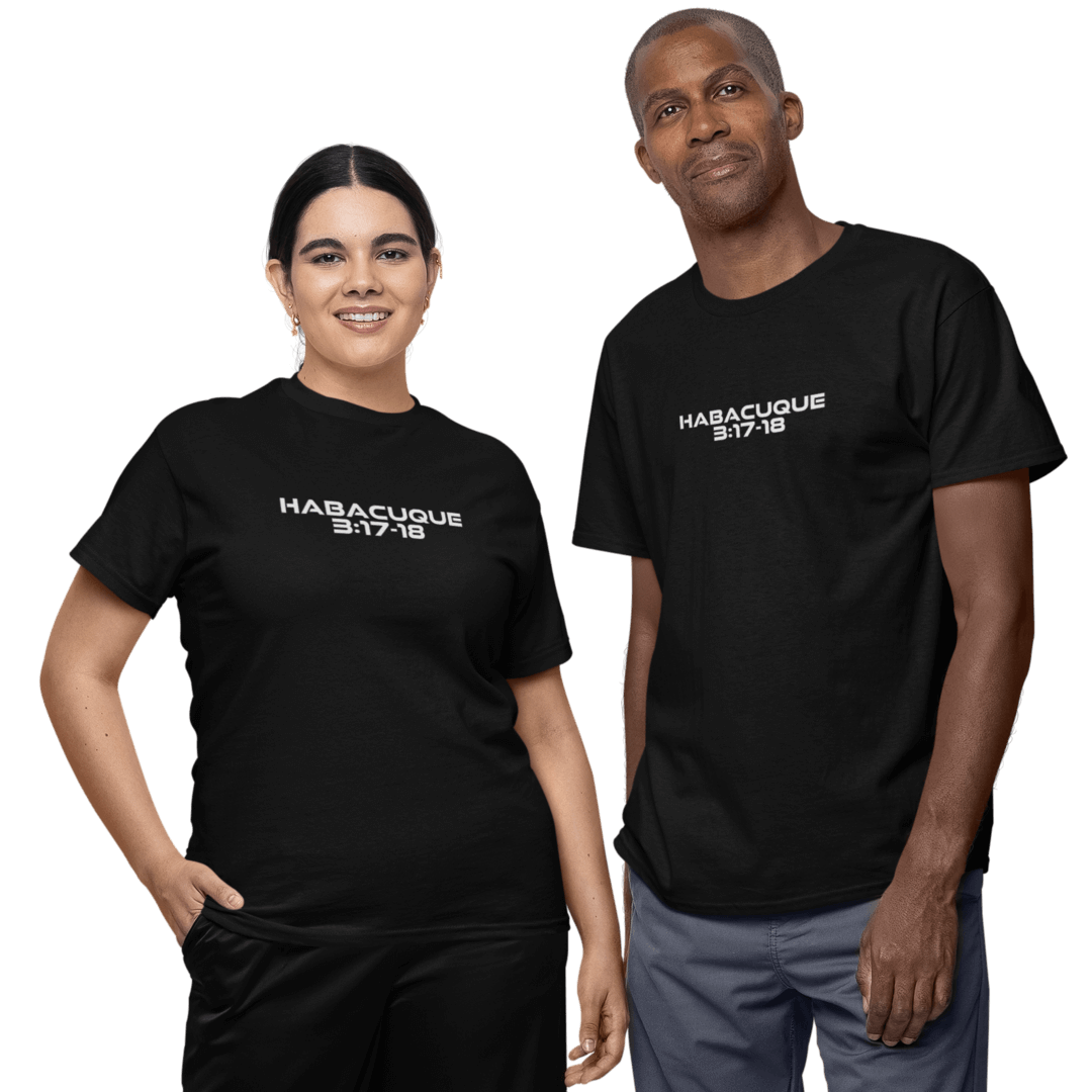 Camiseta Cristã Prime - Habacuque 3:17-18 - Estampa Grande
